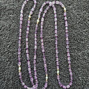 Purple and Gold Beaded Necklace